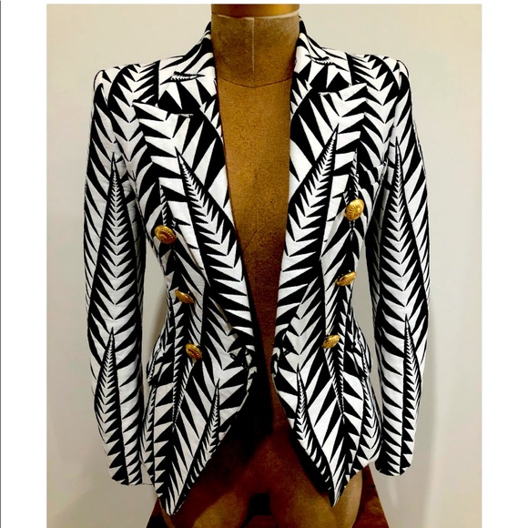 Balmain Blazer Classic Silhouette Iconic Print